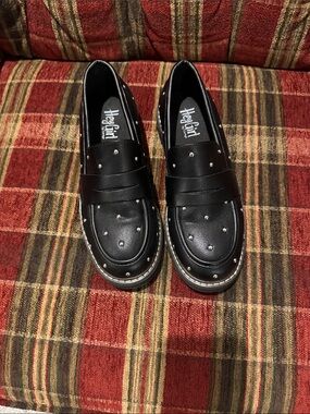 Hey girl Black Studded Loafers